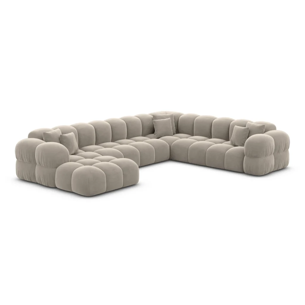 Samtstoff U-Form XXL Wohnlandschaft Avoria