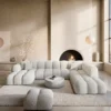 Bouclé U-Form XXL Lounge Wohnlandschaft Avoria – Bild 3