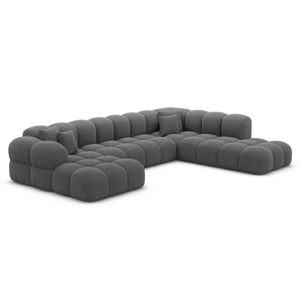 Strukturstoff U-Form XXL Lounge Wohnlandschaft Avoria