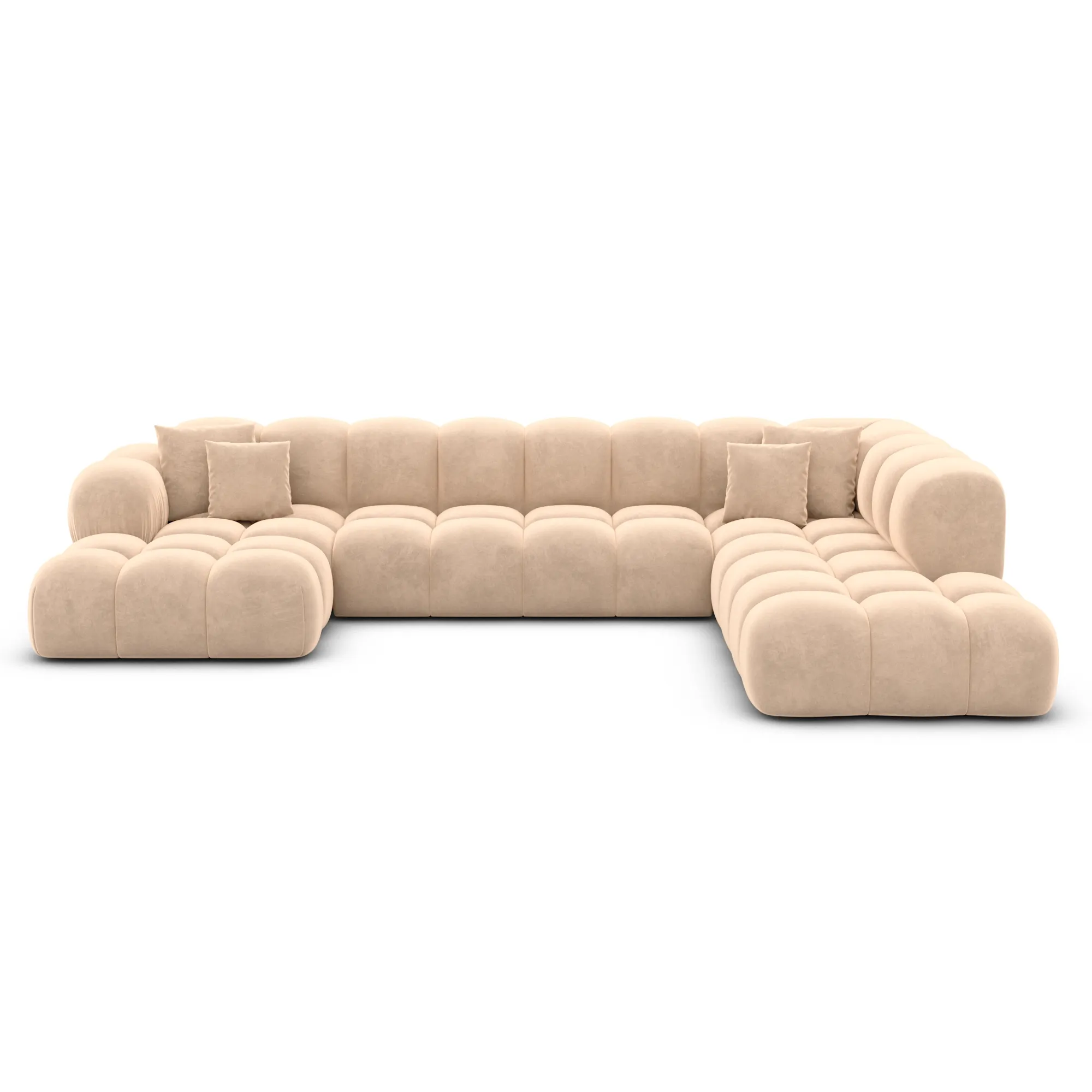 Samtstoff U-Form XXL Lounge Wohnlandschaft Avoria – Bild 32