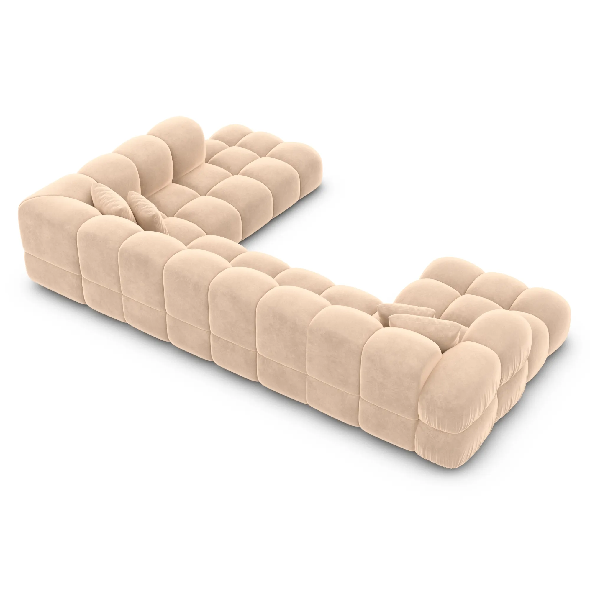 Samtstoff U-Form XXL Lounge Wohnlandschaft Avoria – Bild 33