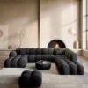 Samtstoff U-Form XXL Lounge Wohnlandschaft Avoria – Bild 20