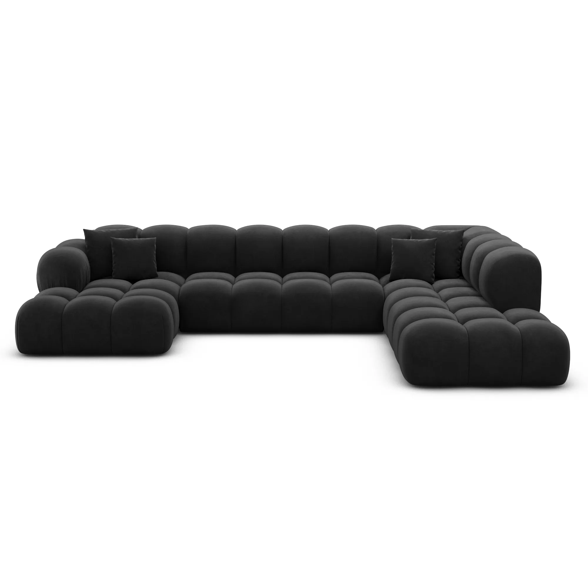 Samtstoff U-Form XXL Lounge Wohnlandschaft Avoria – Bild 35
