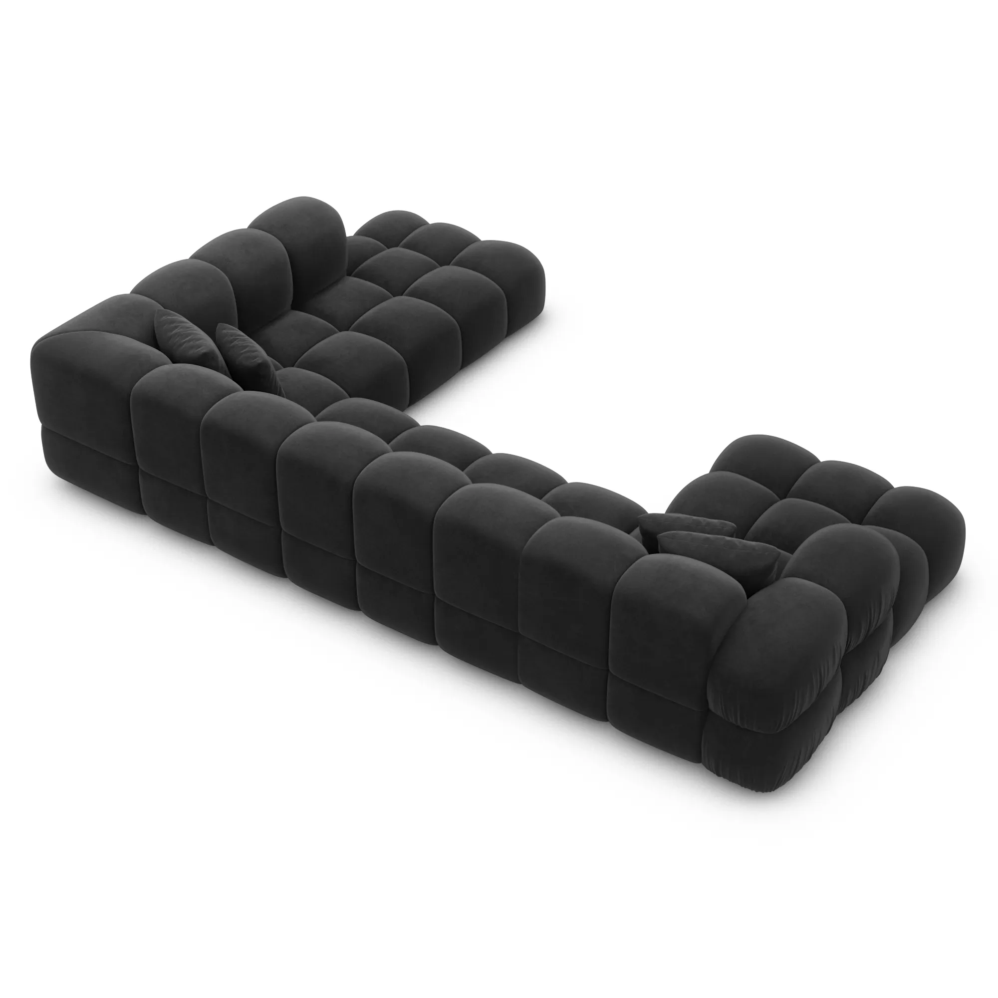 Samtstoff U-Form XXL Lounge Wohnlandschaft Avoria – Bild 36
