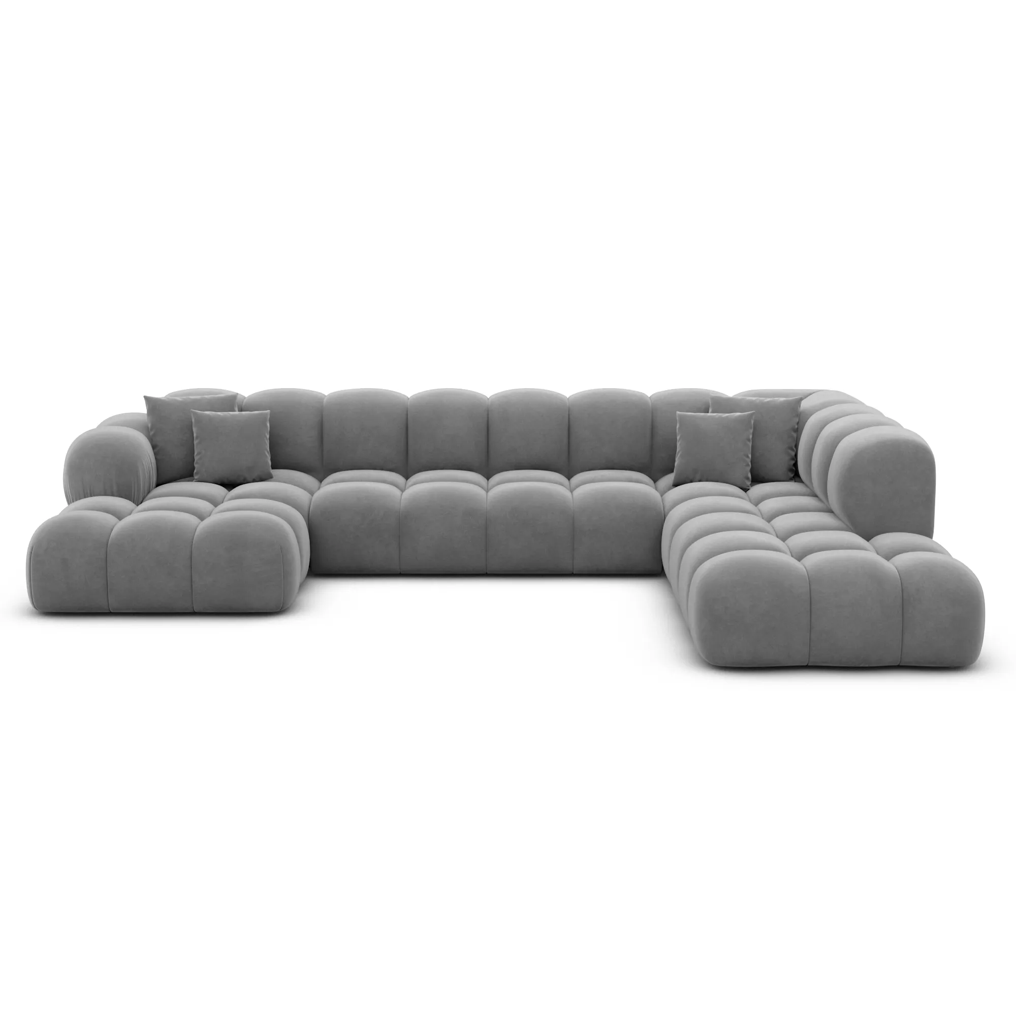 Samtstoff U-Form XXL Lounge Wohnlandschaft Avoria – Bild 44