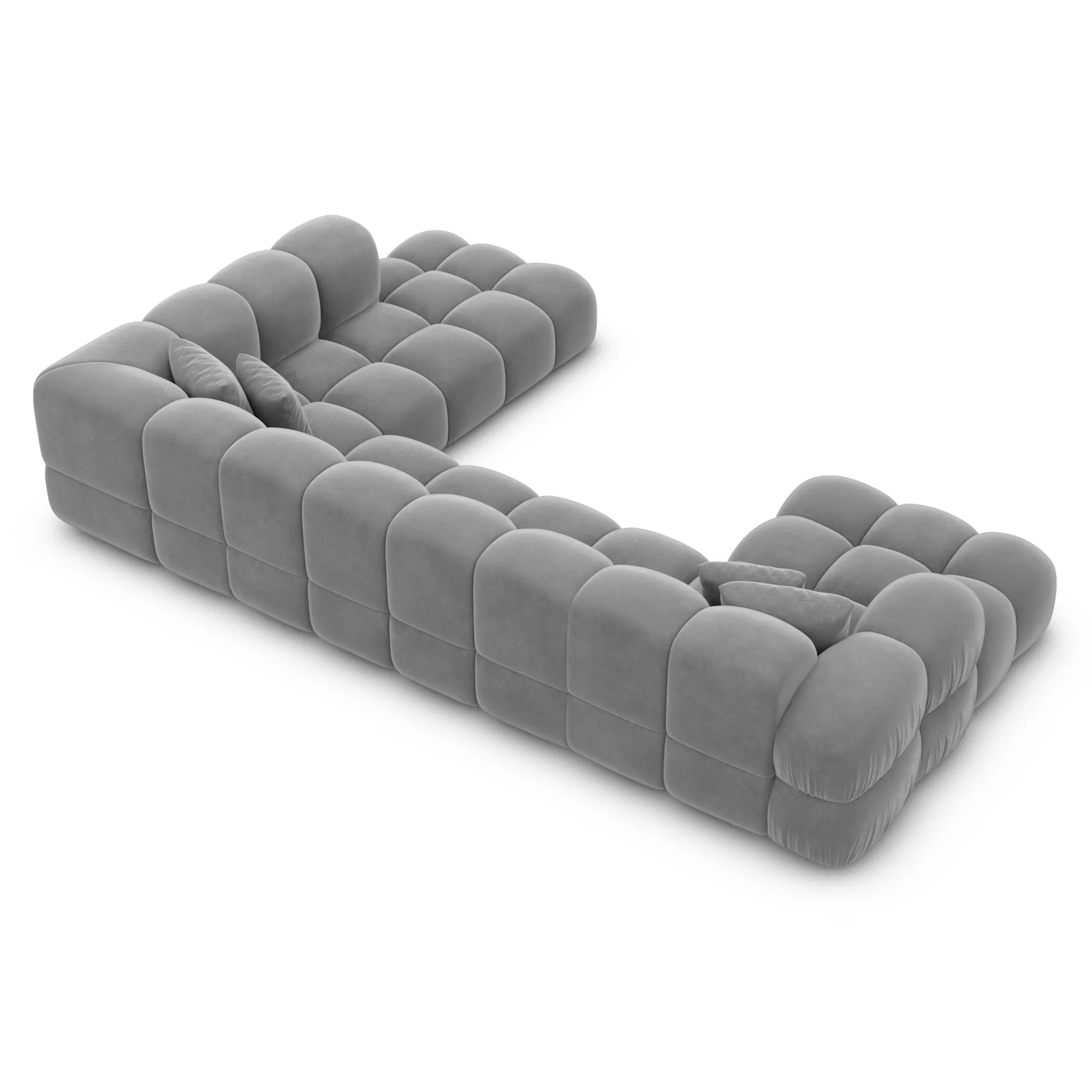 Samtstoff U-Form XXL Lounge Wohnlandschaft Avoria – Bild 45