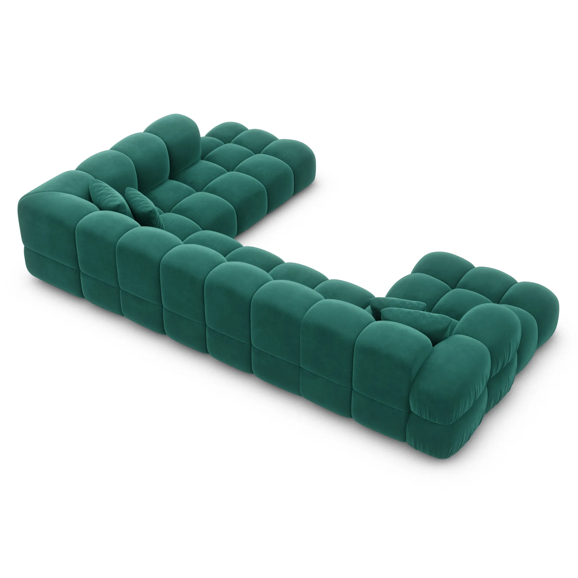 Samtstoff U-Form XXL Lounge Wohnlandschaft Avoria – Bild 48