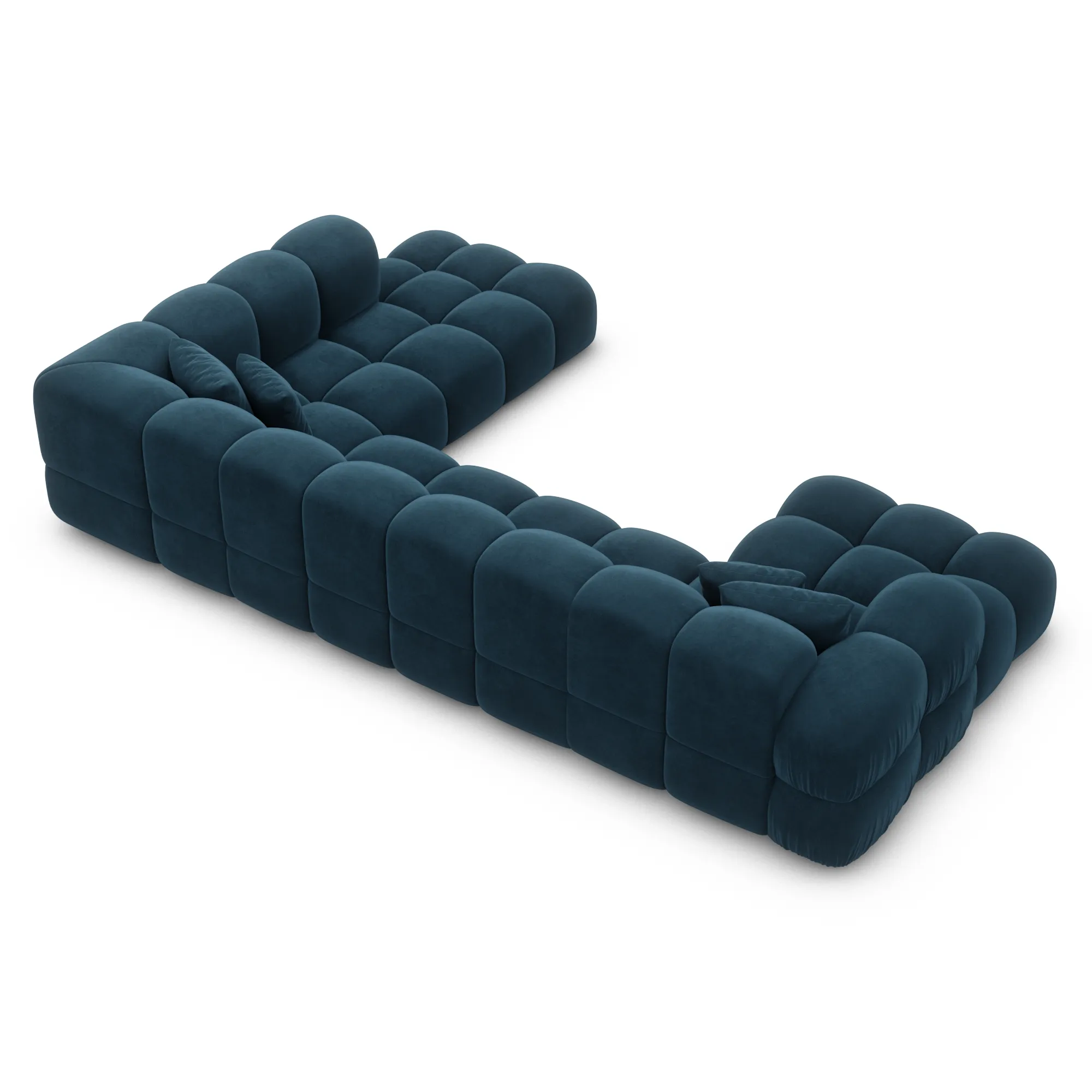 Samtstoff U-Form XXL Lounge Wohnlandschaft Avoria – Bild 54