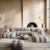 Samtstoff U-Form XXL Lounge Wohnlandschaft Avoria