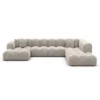 Samtstoff U-Form XXL Lounge Wohnlandschaft Avoria – Bild 3