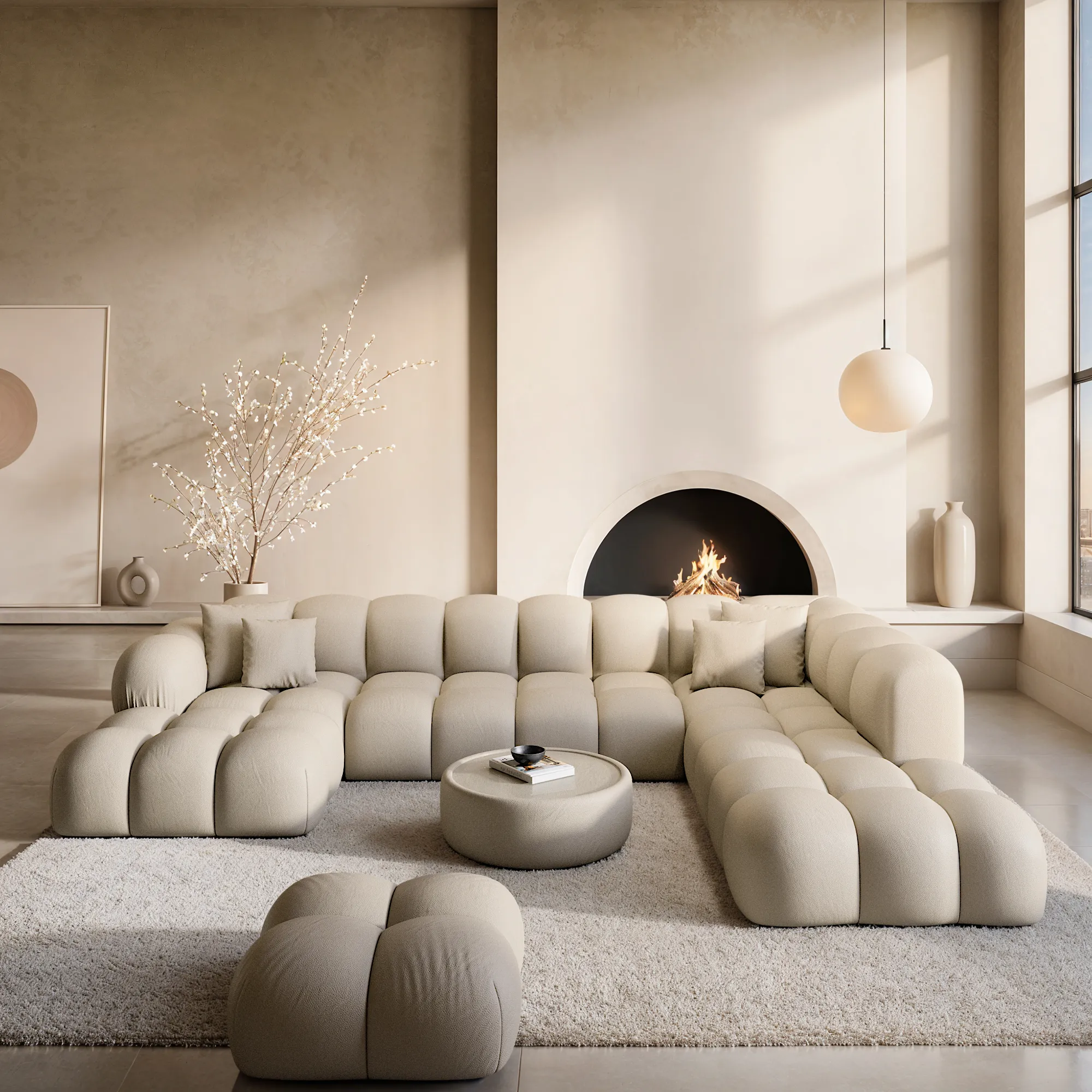 Kunstleder U-Form XXL Lounge Wohnlandschaft Avoria – Bild 16