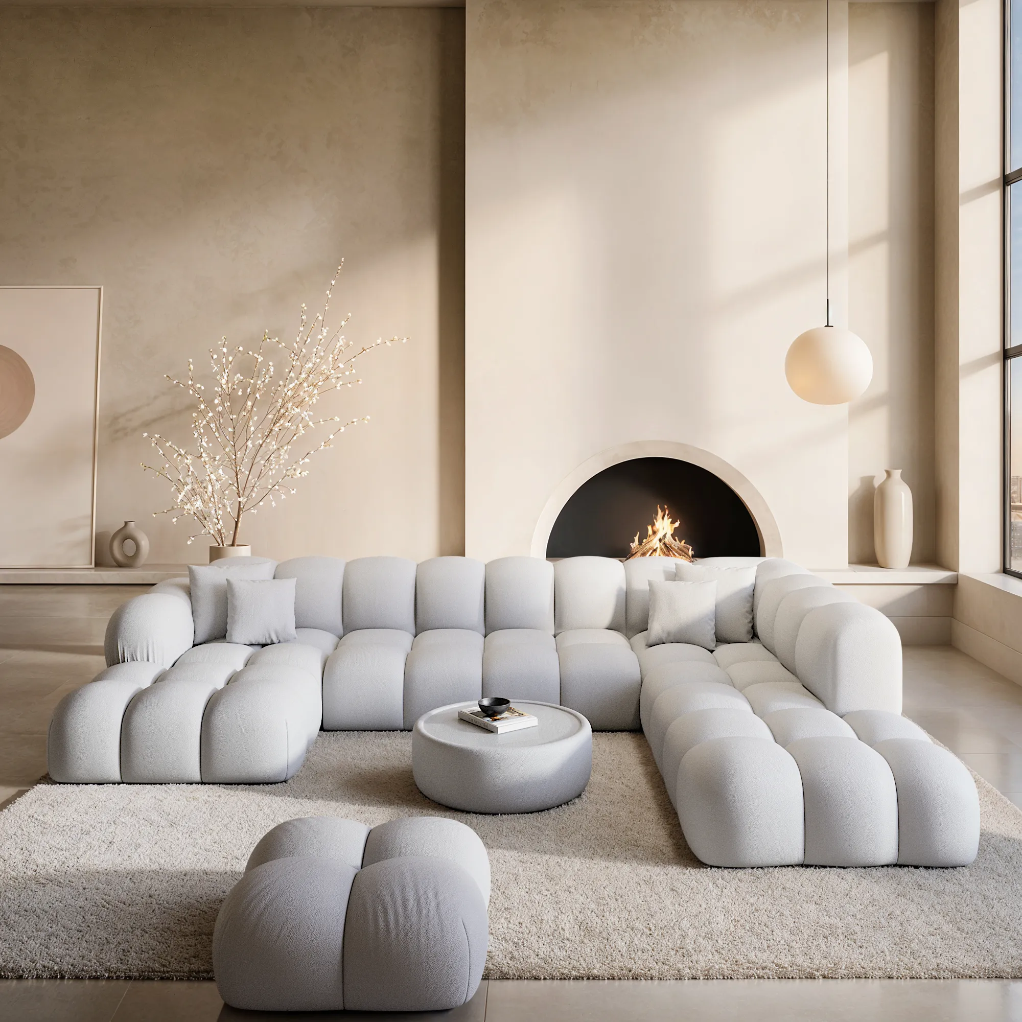 Kunstleder U-Form XXL Lounge Wohnlandschaft Avoria – Bild 7