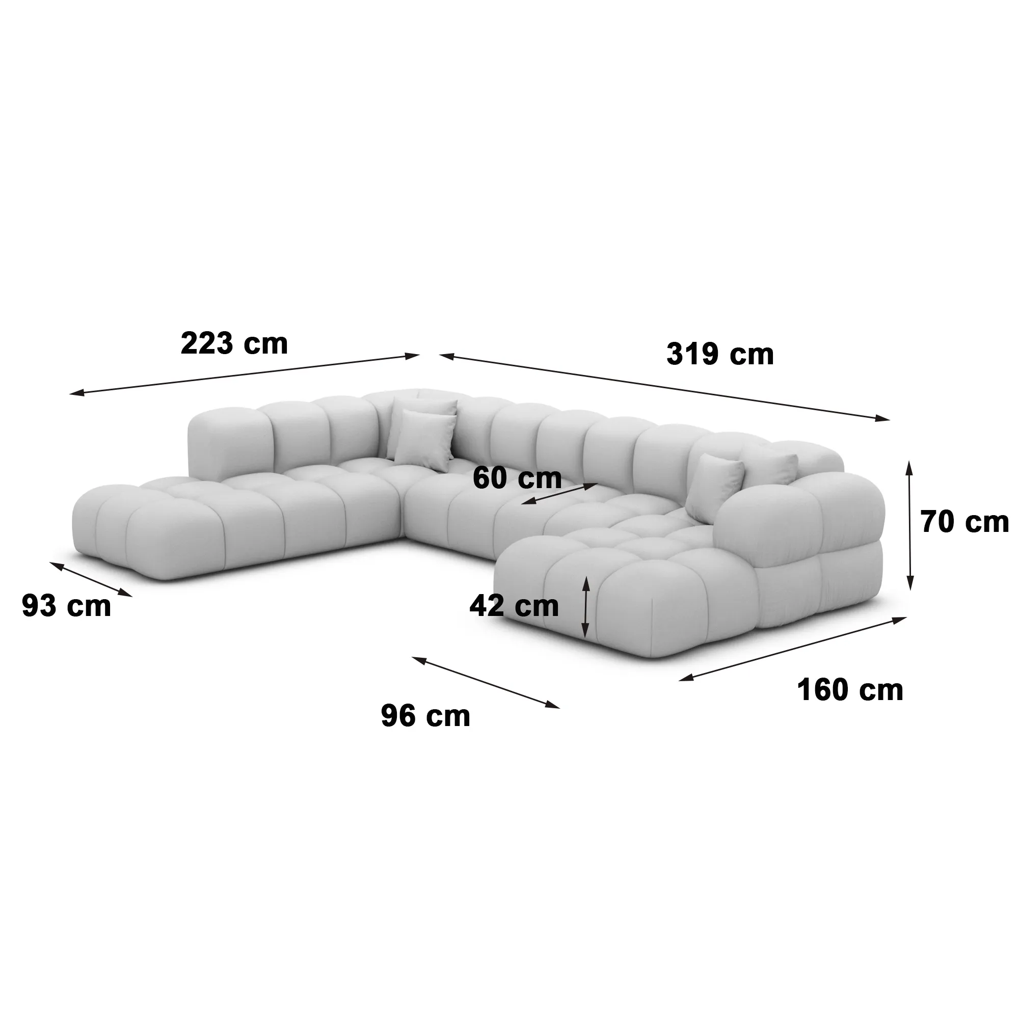 Cord U-Form XXL Lounge Wohnlandschaft Avoria – Bild 37
