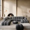 Strukturstoff U-Form XXL Lounge Wohnlandschaft Avoria – Bild 16
