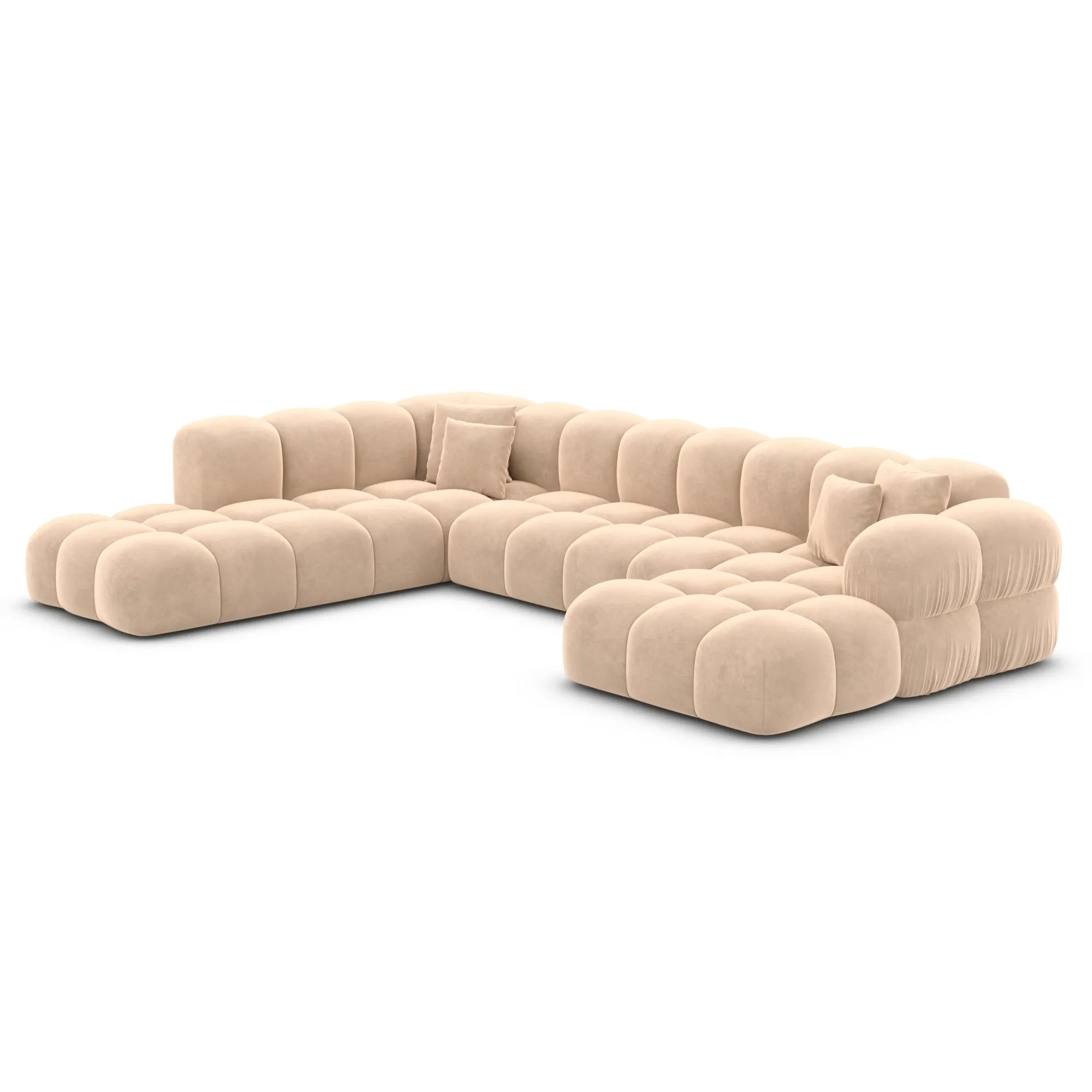 Samtstoff U-Form XXL Lounge Wohnlandschaft Avoria – Bild 67
