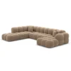 Samtstoff U-Form XXL Lounge Wohnlandschaft Avoria – Bild 73