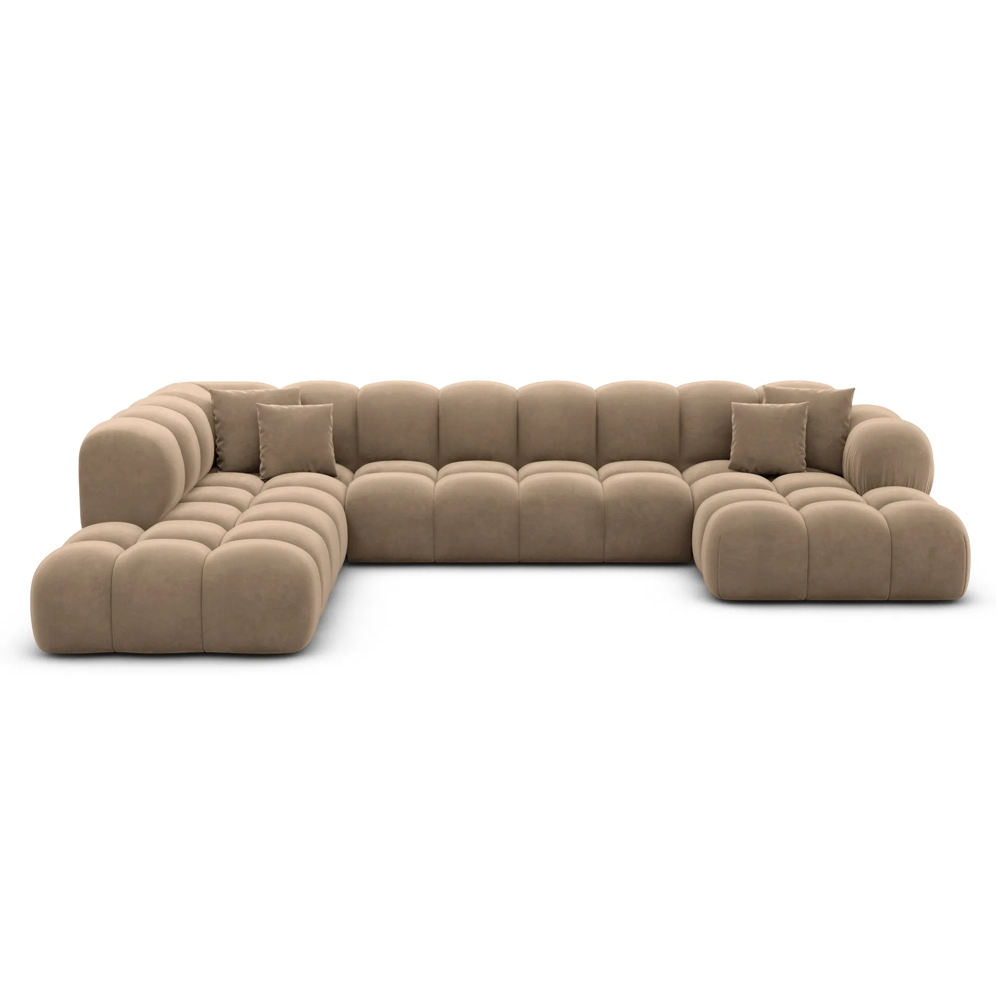 Samtstoff U-Form XXL Lounge Wohnlandschaft Avoria – Bild 74