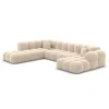 Samtstoff U-Form XXL Lounge Wohnlandschaft Avoria – Bild 76