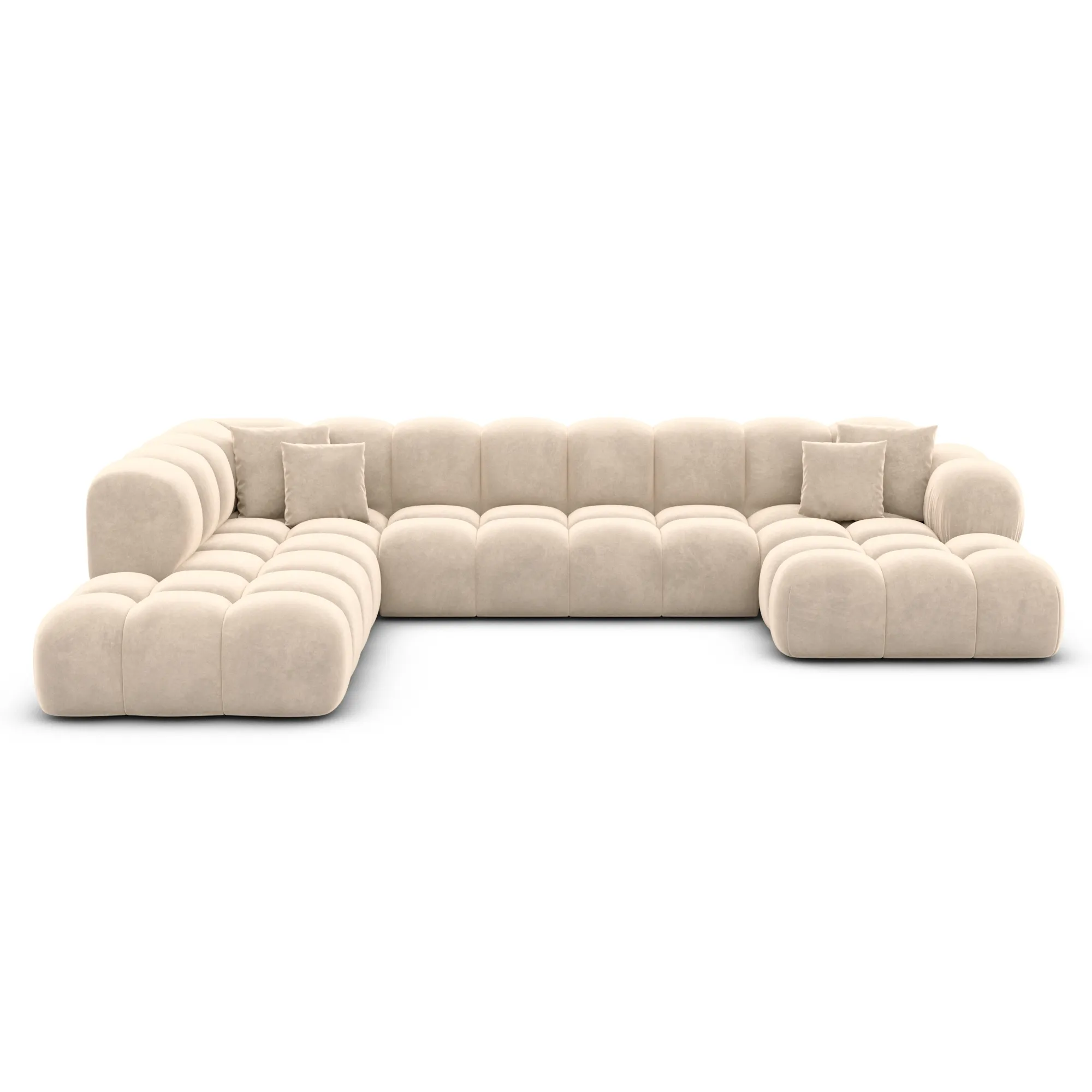 Samtstoff U-Form XXL Lounge Wohnlandschaft Avoria – Bild 77