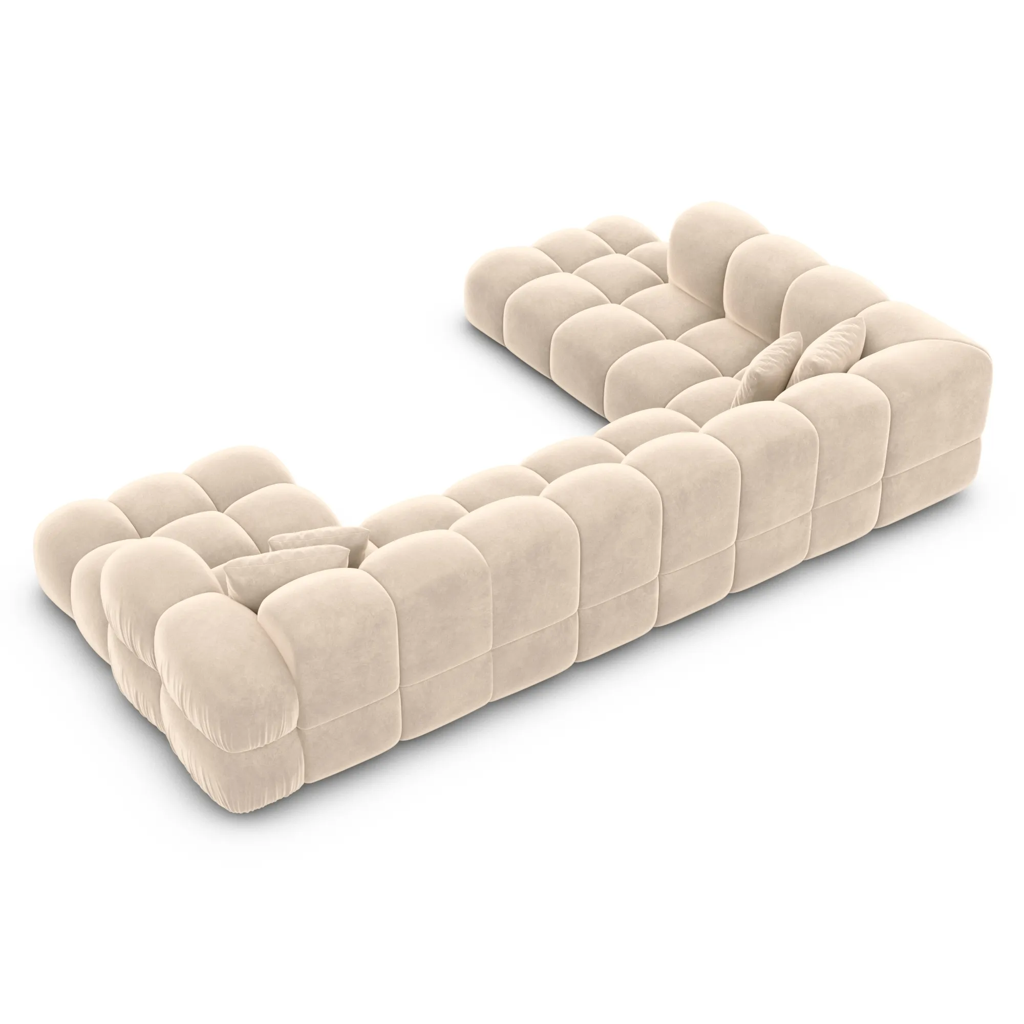 Samtstoff U-Form XXL Lounge Wohnlandschaft Avoria – Bild 78