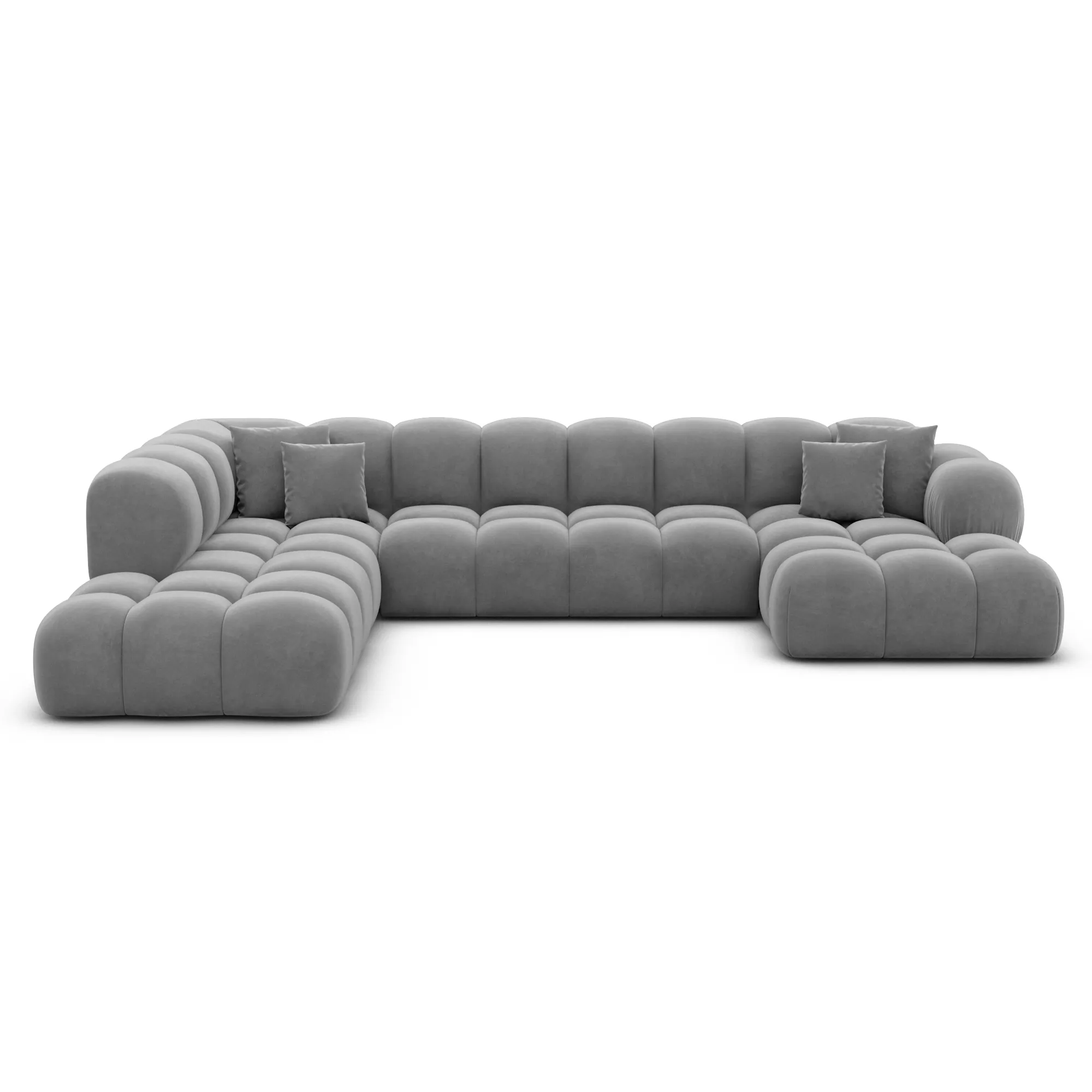 Samtstoff U-Form XXL Lounge Wohnlandschaft Avoria – Bild 80