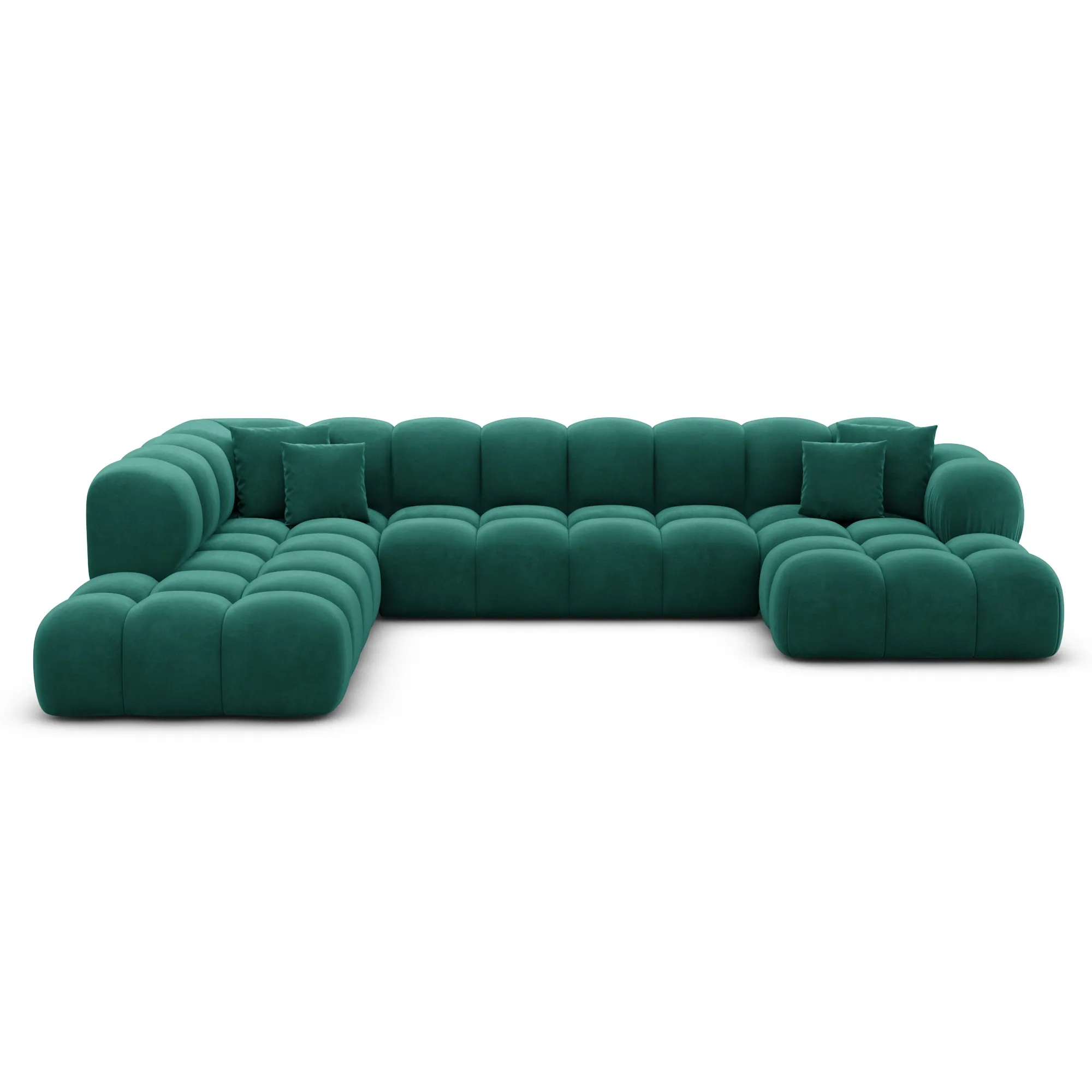 Samtstoff U-Form XXL Lounge Wohnlandschaft Avoria – Bild 83