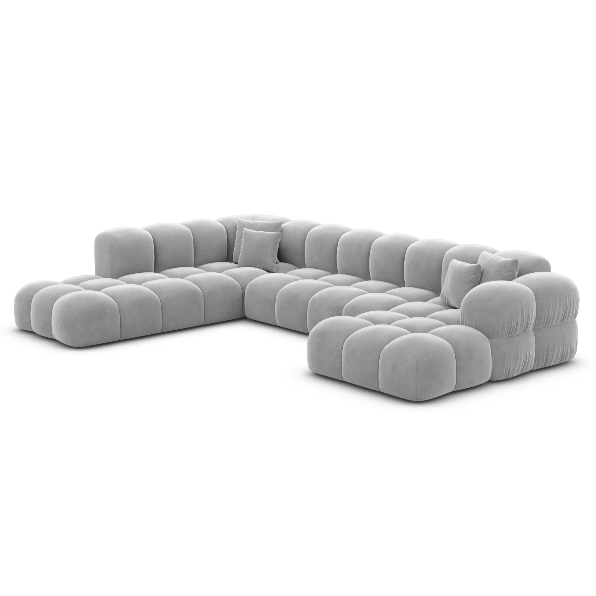 Samtstoff U-Form XXL Lounge Wohnlandschaft Avoria – Bild 85
