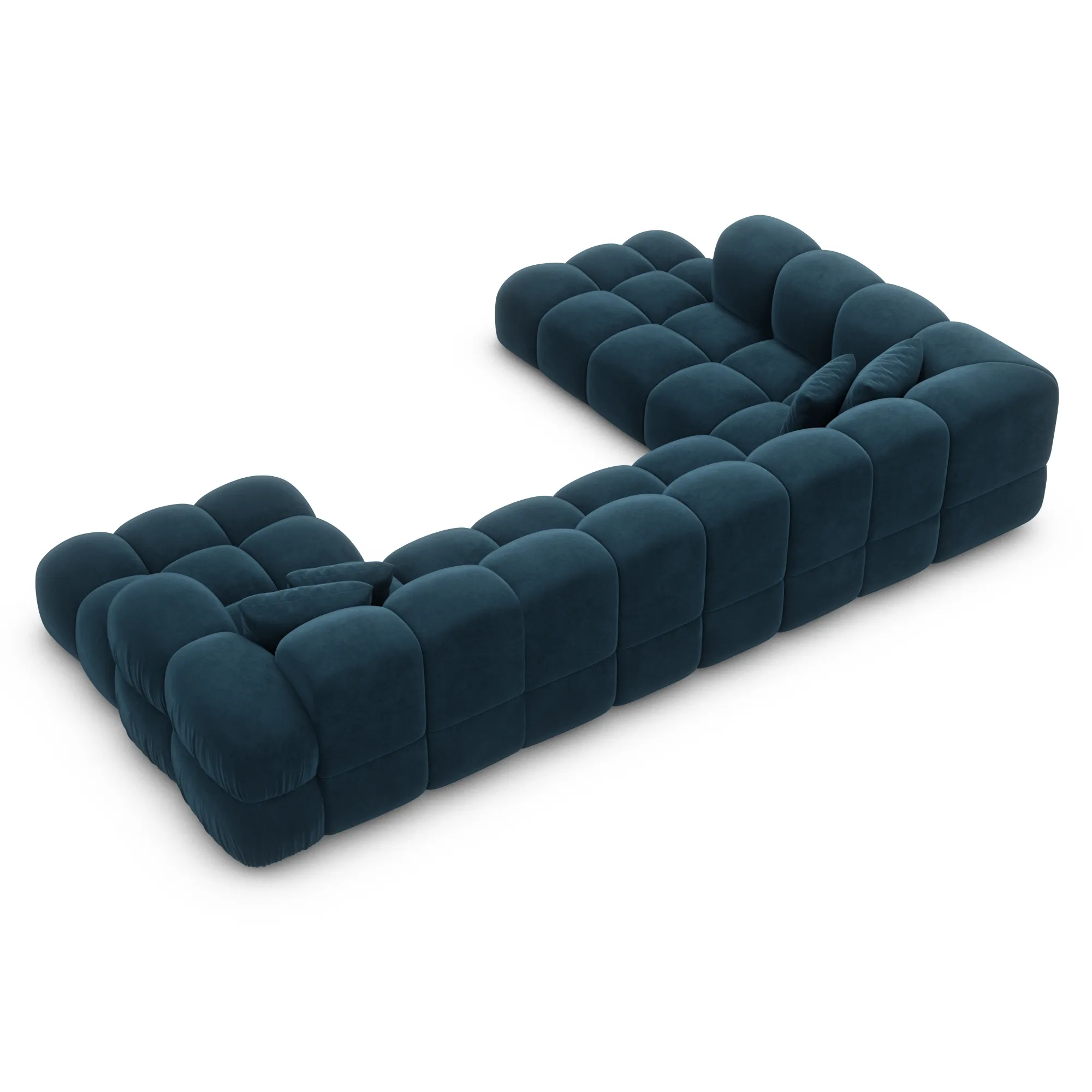Samtstoff U-Form XXL Lounge Wohnlandschaft Avoria – Bild 90