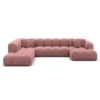 Samtstoff U-Form XXL Lounge Wohnlandschaft Avoria – Bild 92