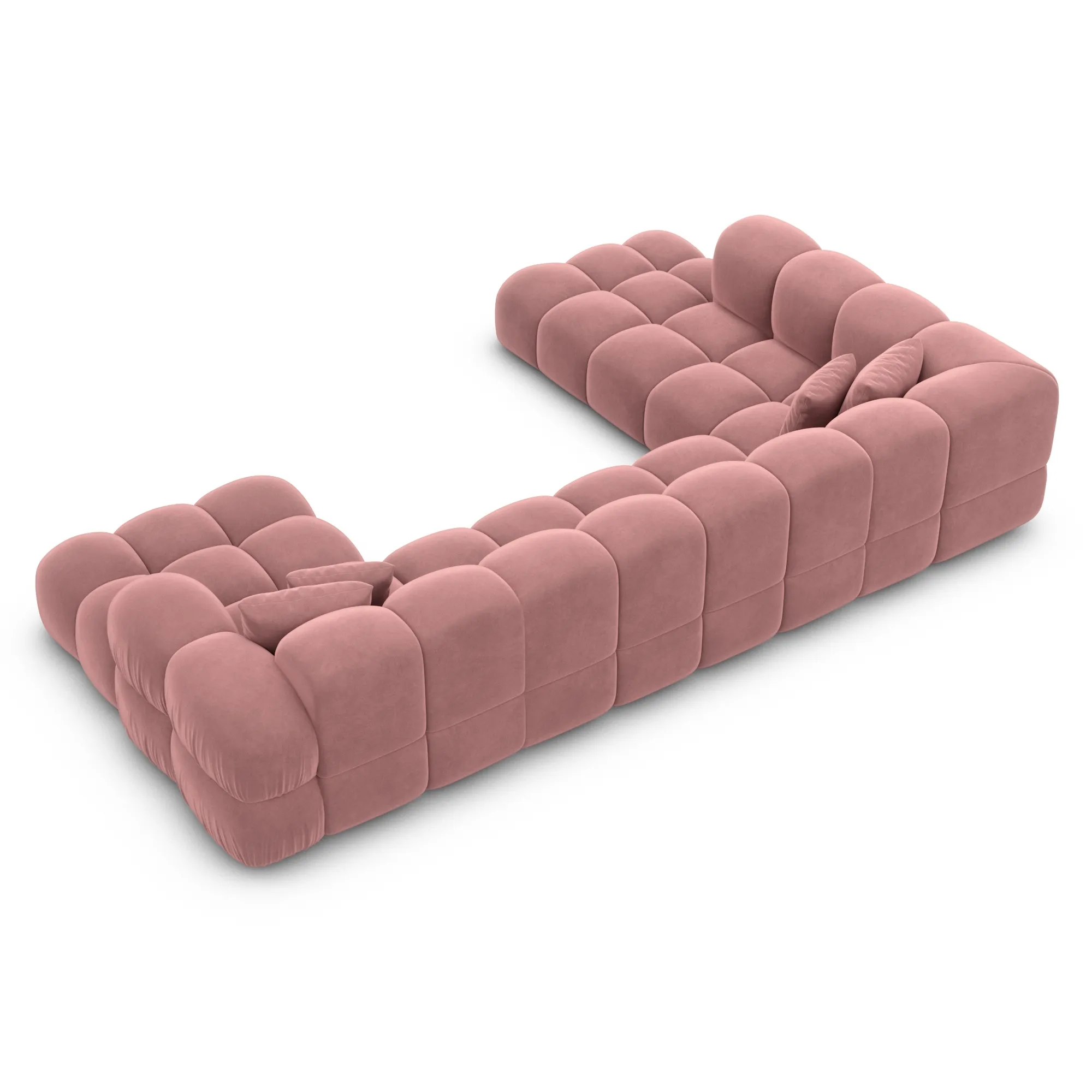 Samtstoff U-Form XXL Lounge Wohnlandschaft Avoria – Bild 93