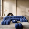 Samtstoff U-Form XXL Lounge Wohnlandschaft Avoria – Bild 16