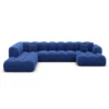 Samtstoff U-Form XXL Lounge Wohnlandschaft Avoria – Bild 95