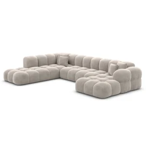 Samtstoff U-Form XXL Lounge Wohnlandschaft Avoria