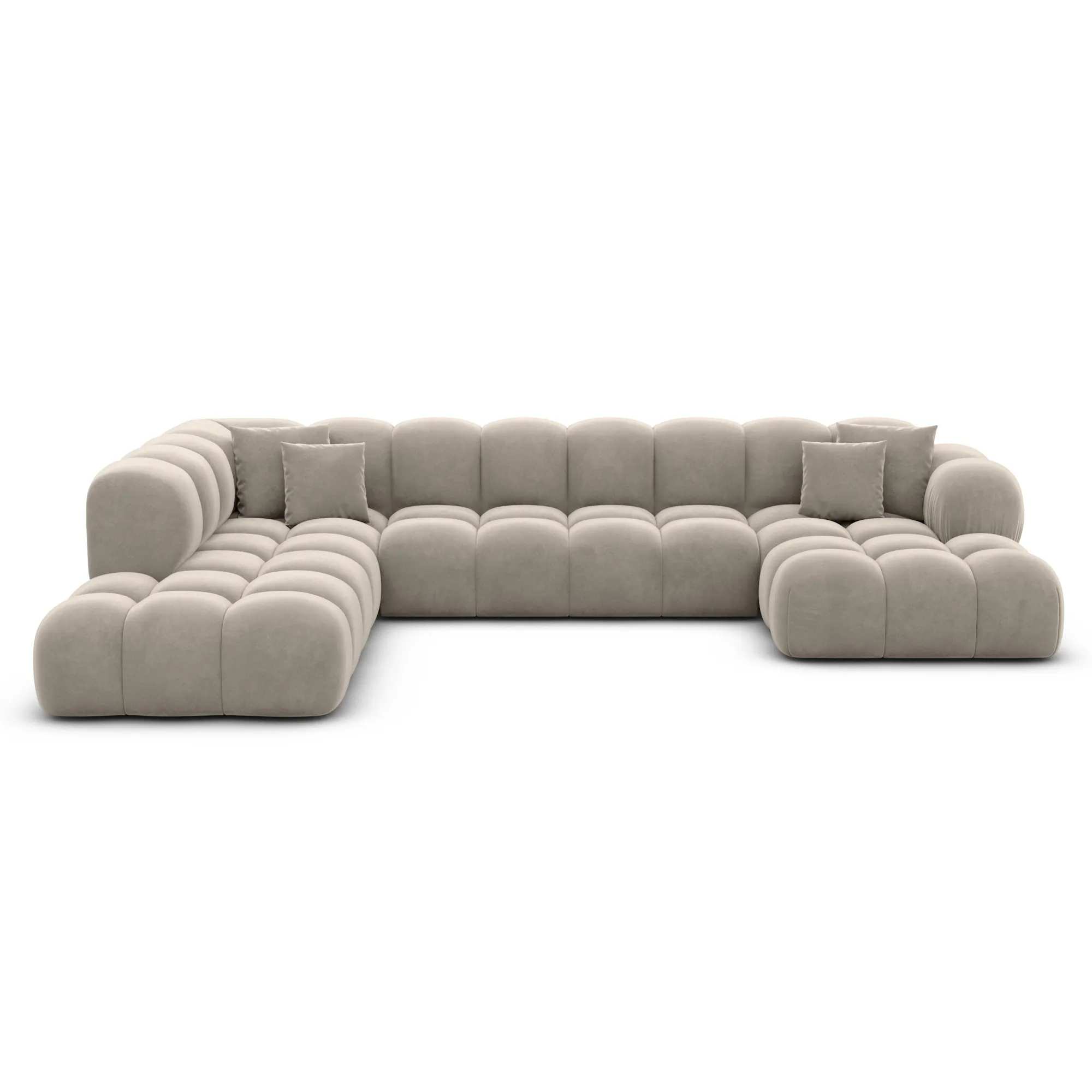 Samtstoff U-Form XXL Lounge Wohnlandschaft Avoria – Bild 29
