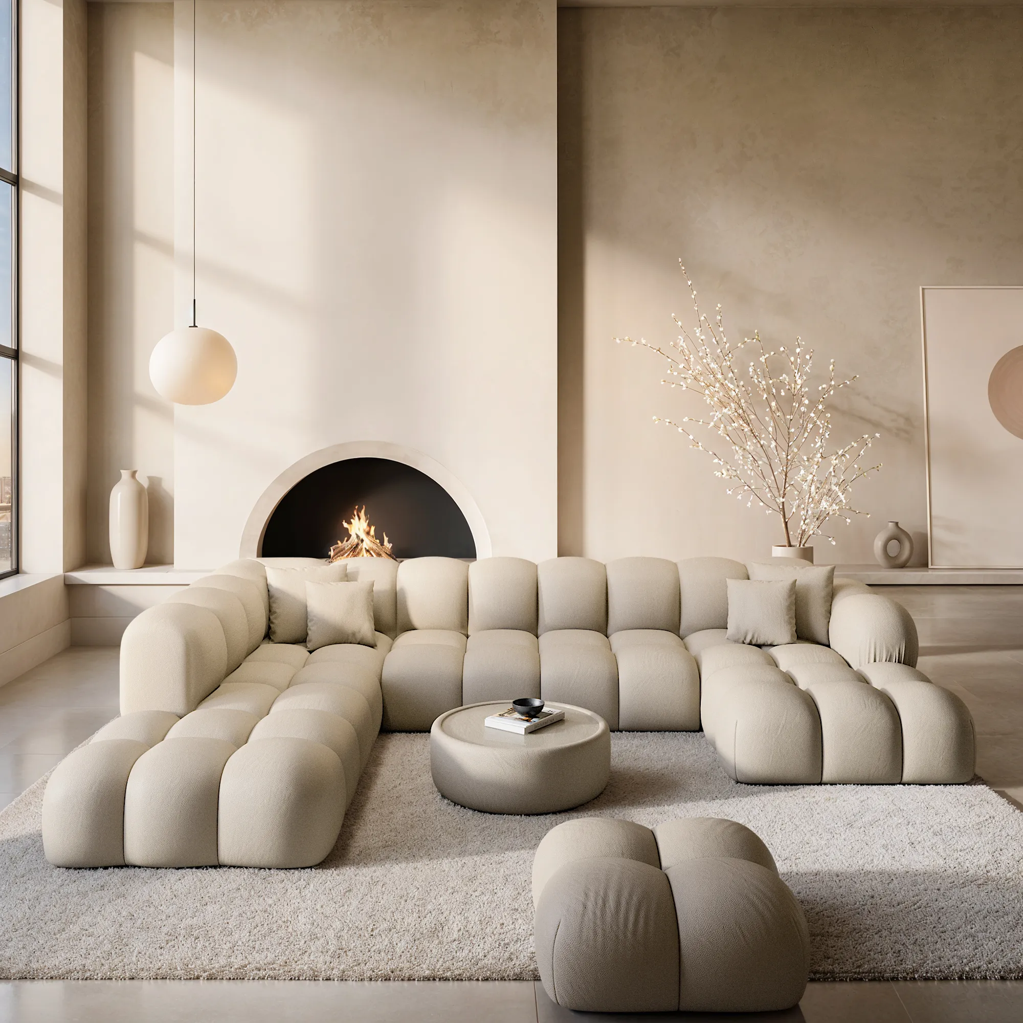 Echtleder U-Form XXL Lounge Wohnlandschaft Avoria – Bild 14