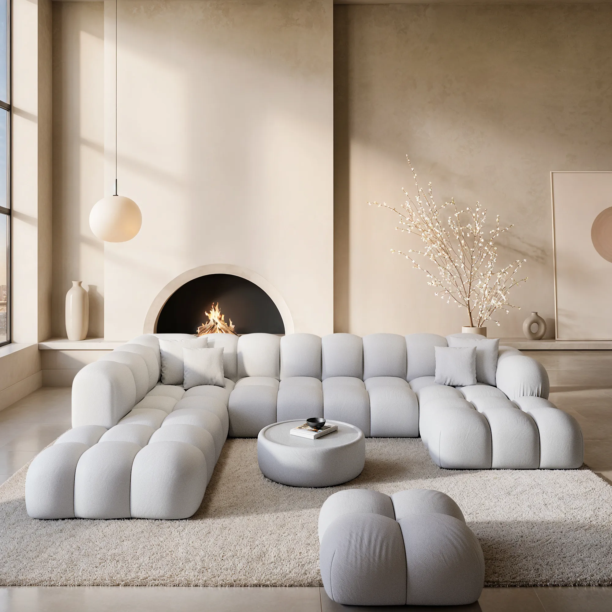 Kunstleder U-Form XXL Lounge Wohnlandschaft Avoria – Bild 15
