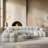 Bouclé U-Form XXL Wohnlandschaft Avoria