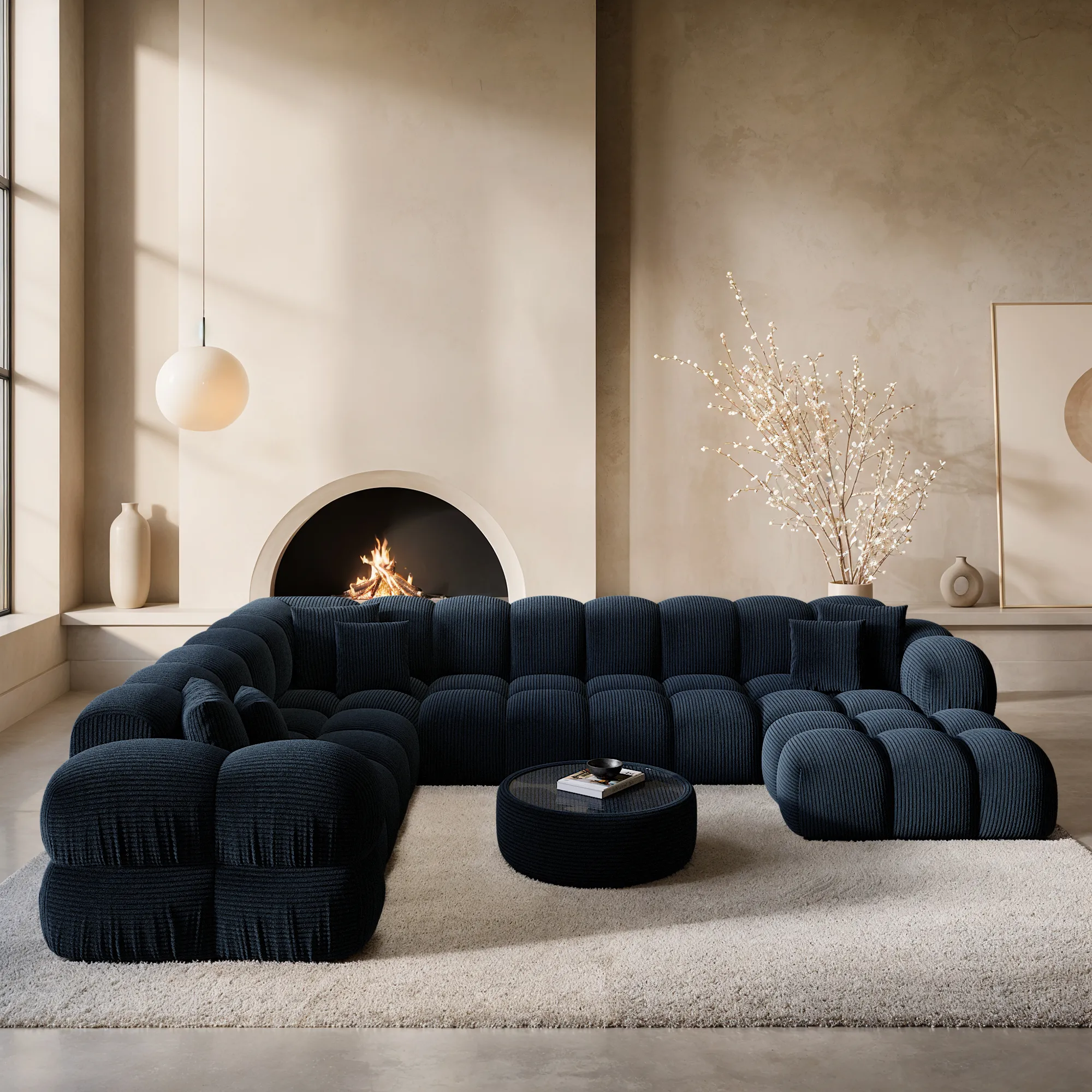 Cord U-Form XXL Wohnlandschaft Avoria – Bild 8