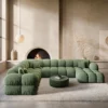 Strukturstoff U-Form XXL Wohnlandschaft Avoria – Bild 19
