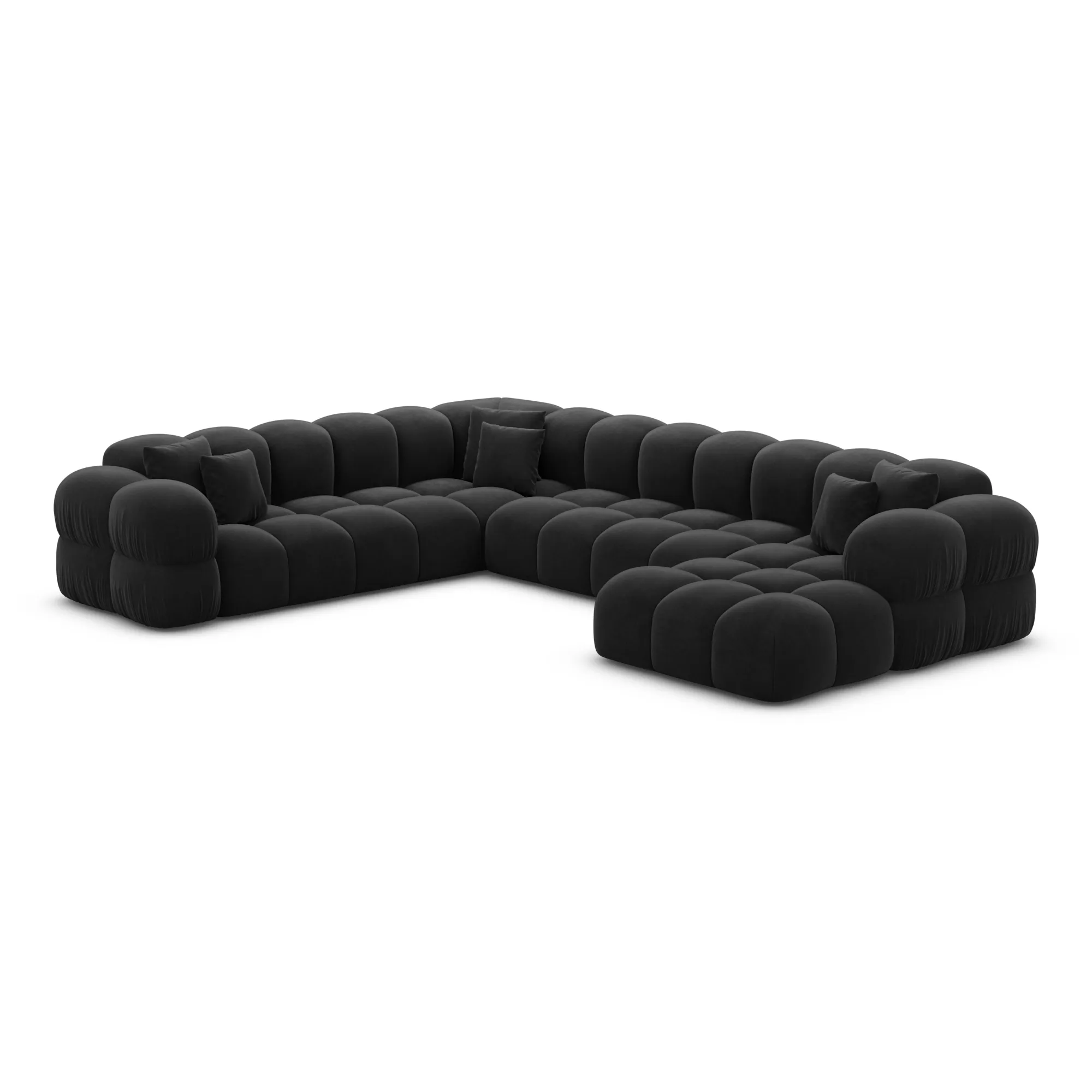 Samtstoff U-Form XXL Wohnlandschaft Avoria – Bild 61