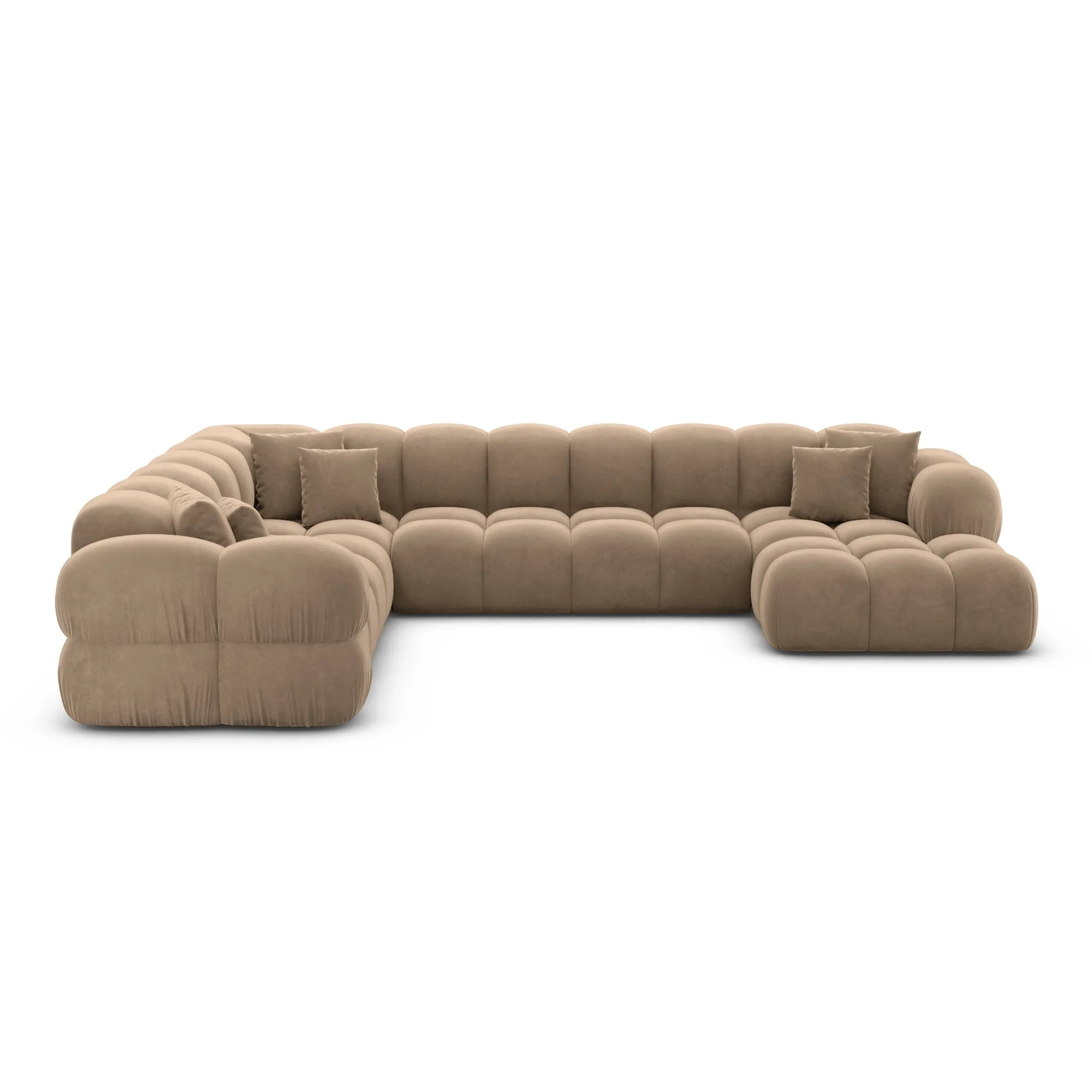 Samtstoff U-Form XXL Wohnlandschaft Avoria – Bild 65
