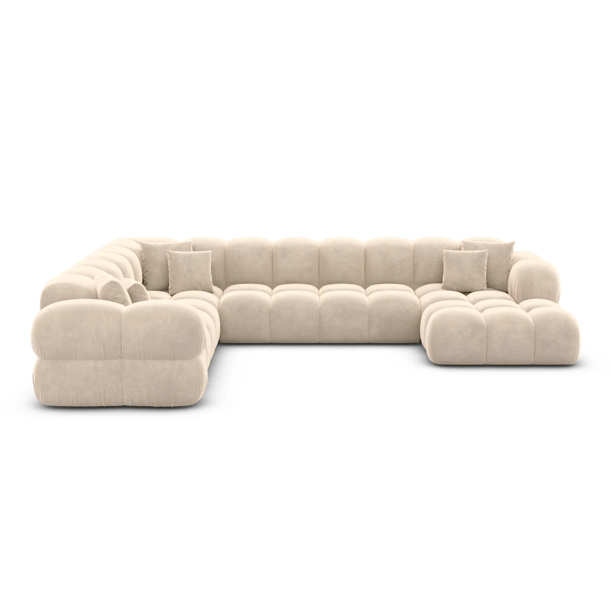Samtstoff U-Form XXL Wohnlandschaft Avoria – Bild 68