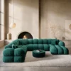 Samtstoff U-Form XXL Wohnlandschaft Avoria – Bild 3