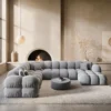 Samtstoff U-Form XXL Wohnlandschaft Avoria – Bild 4