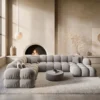Samtstoff U-Form XXL Wohnlandschaft Avoria – Bild 8