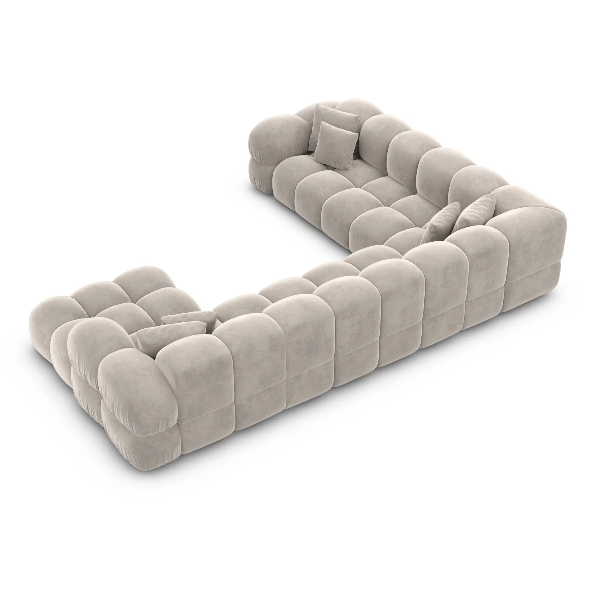 Samtstoff U-Form XXL Wohnlandschaft Avoria – Bild 90