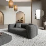 Bouclé 2-Sitzer Couch Belio