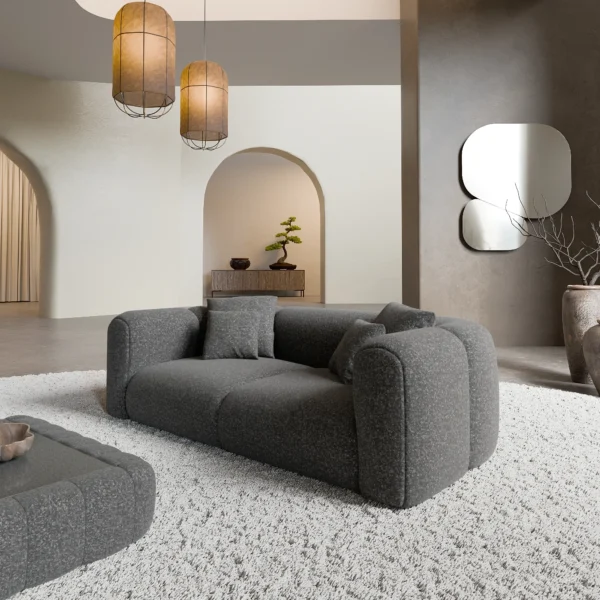 Bouclé 2-Sitzer Couch Belio