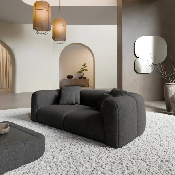 Strukturstoff 2-Sitzer Couch Belio