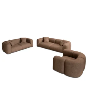 Strukturstoff 3-2-1-Sitzer Sofa Set Belio